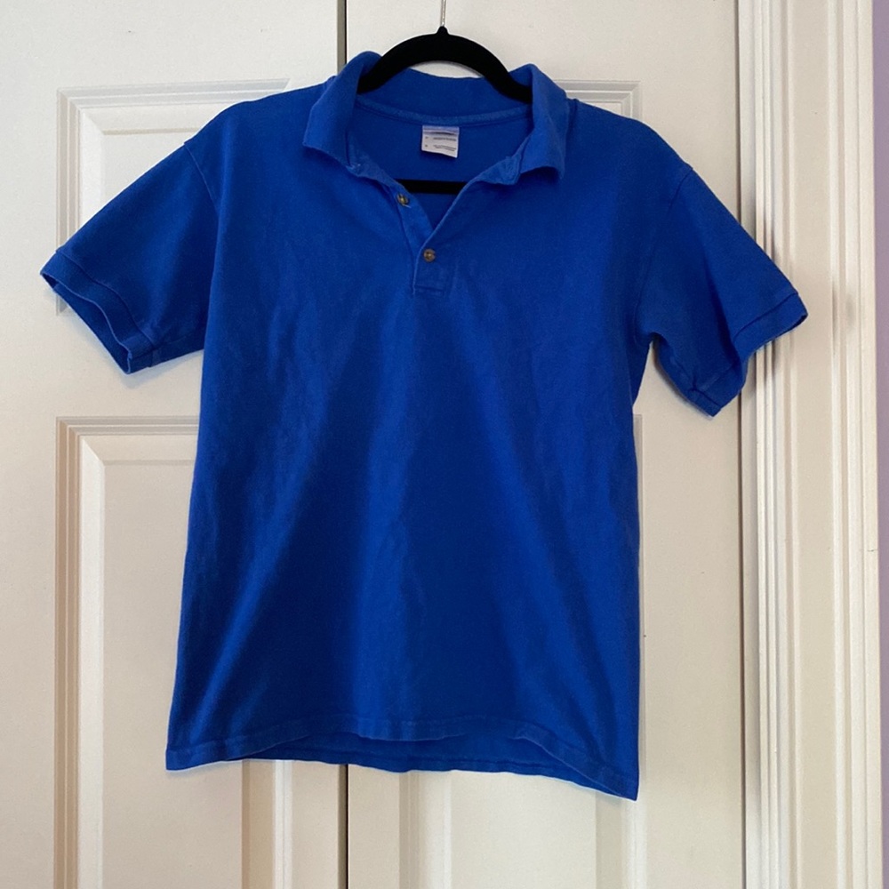 Gildan basic royal blue polo shirt small
